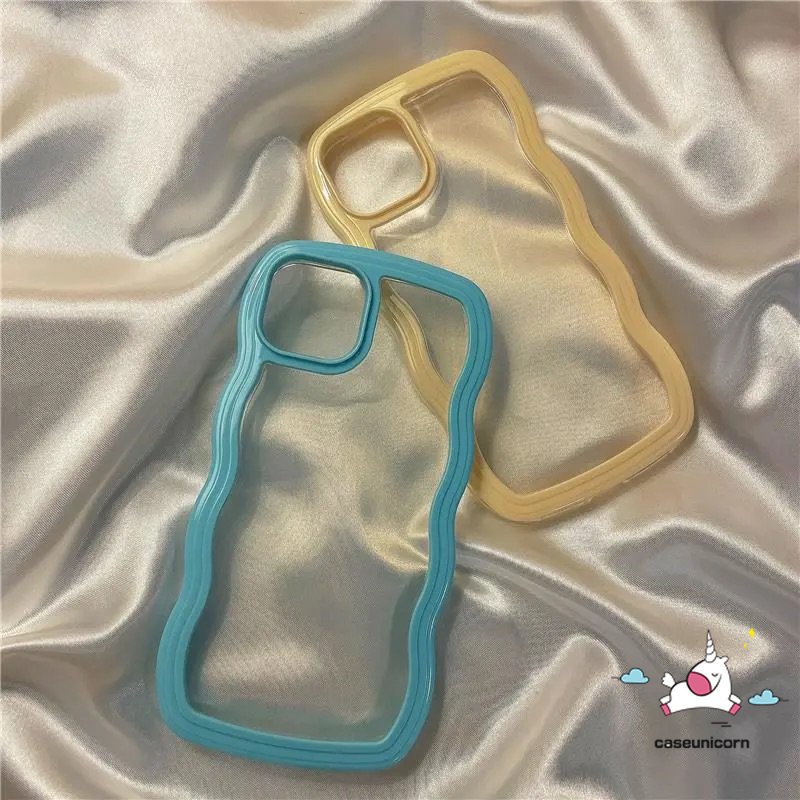 Casing Simple Wavy Edge Case Vivo Y36 Y15s Y02 Y35 Y02A Y16 Y15A Y20 Y21 Y12 Y15 Y11 Y12i Y20i Y20s G Y33s Y21s Y12s Y91C Y1S Y91 Y95 Y30 Y50 Y30i T1x Macaron Candy Color Soft Clear Case