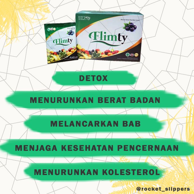 Flimty Fiber Pelangsing Detox racun usus lancar bab diet sehat dennis hadi Original - Eceran Sachet