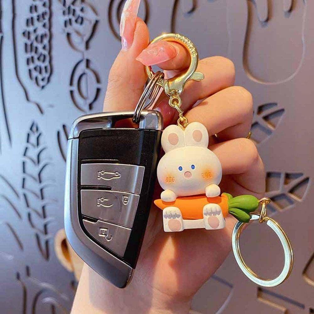 Needway Kelinci Gantungan Kunci Kreatif Perempuan Anak Mainan Hadiah Kartun Ransel Liontin2023Tahun Kelinci Rabbit Year Gift New Year Car Keyring