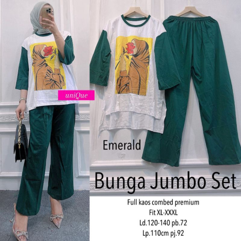 BUNGA JUMBO SET | SETELAN FULL COMBED SUPER ADEM TERMURAH