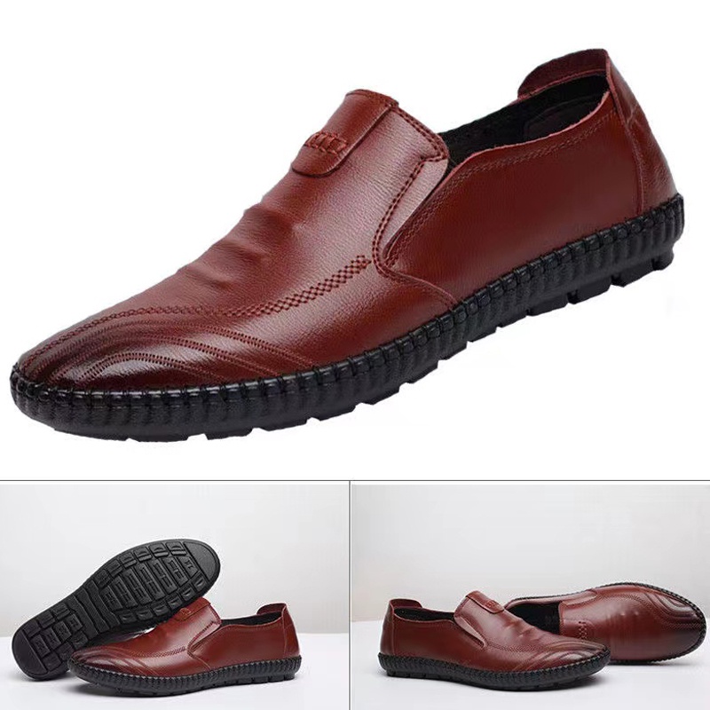 Highland Sepatu Pantofel Pria Formal Kulit Sintetis Slip on Sepatu Kerja Kantor IMPORT MC403