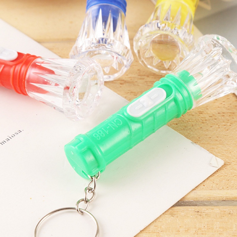 1pc Senter Saku Mini Portable Warna Acak Dengan Gantungan Kunci