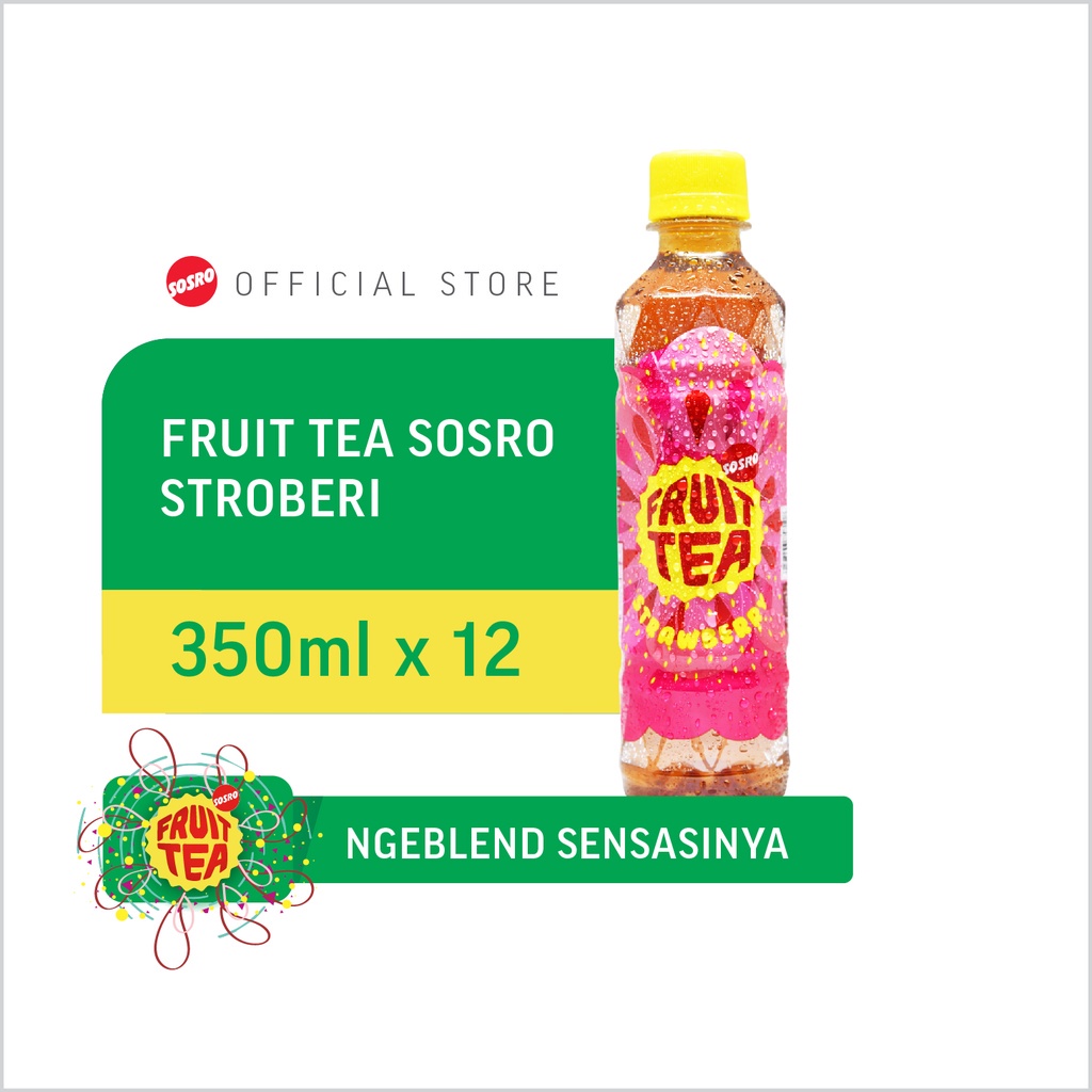 

Fruit Tea Sosro Strawberry pet 350 ml isi 12 Pcs