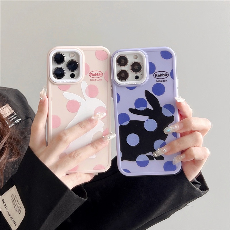 Soft Case Silikon Motif Kelinci Untuk IPhone 14 13 12 11 Pro Max X XR