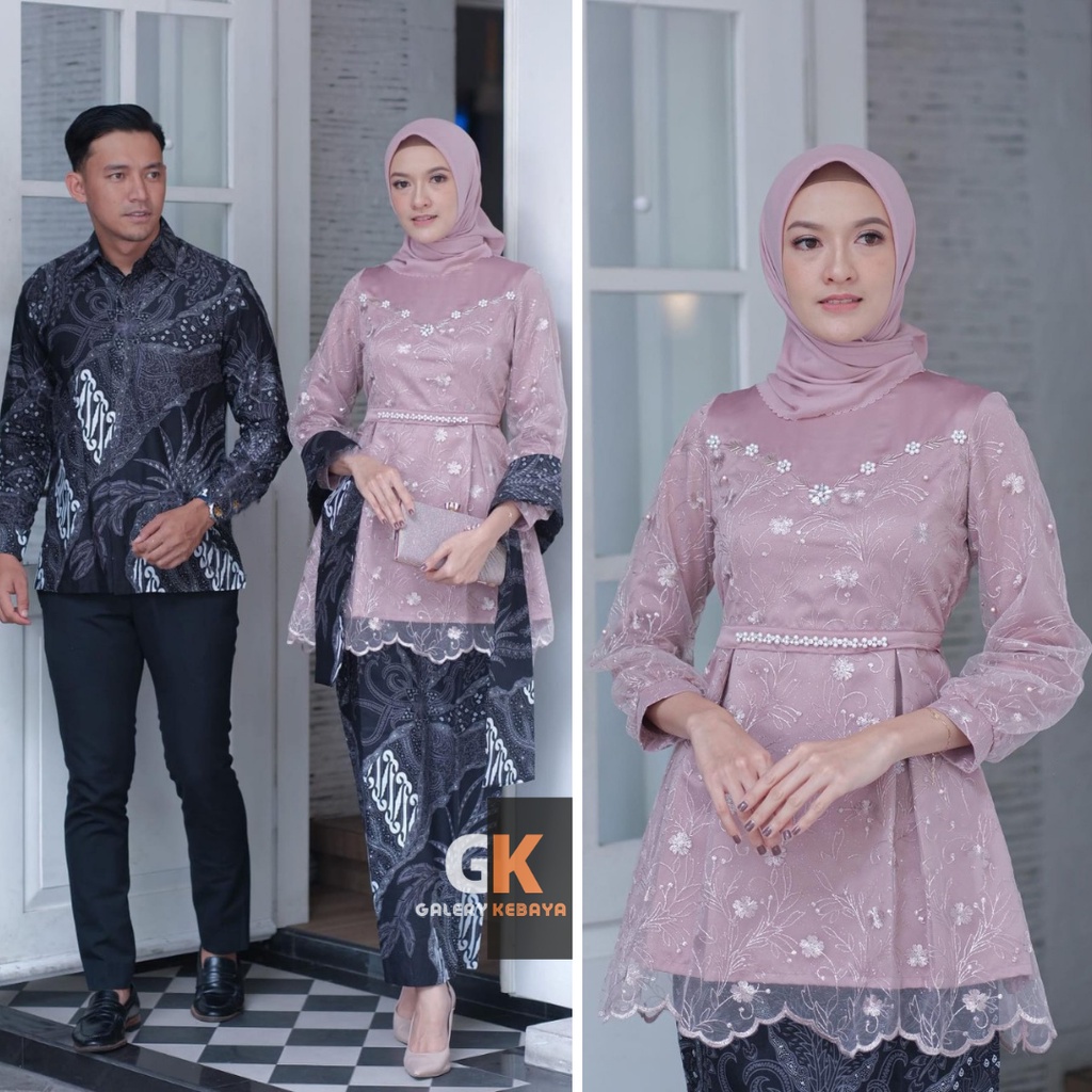 Jual Batik Couple Kebaya Modern Kebaya Wisuda Lamaran Baju Tunangan Batik Brukat Terbaru Baju