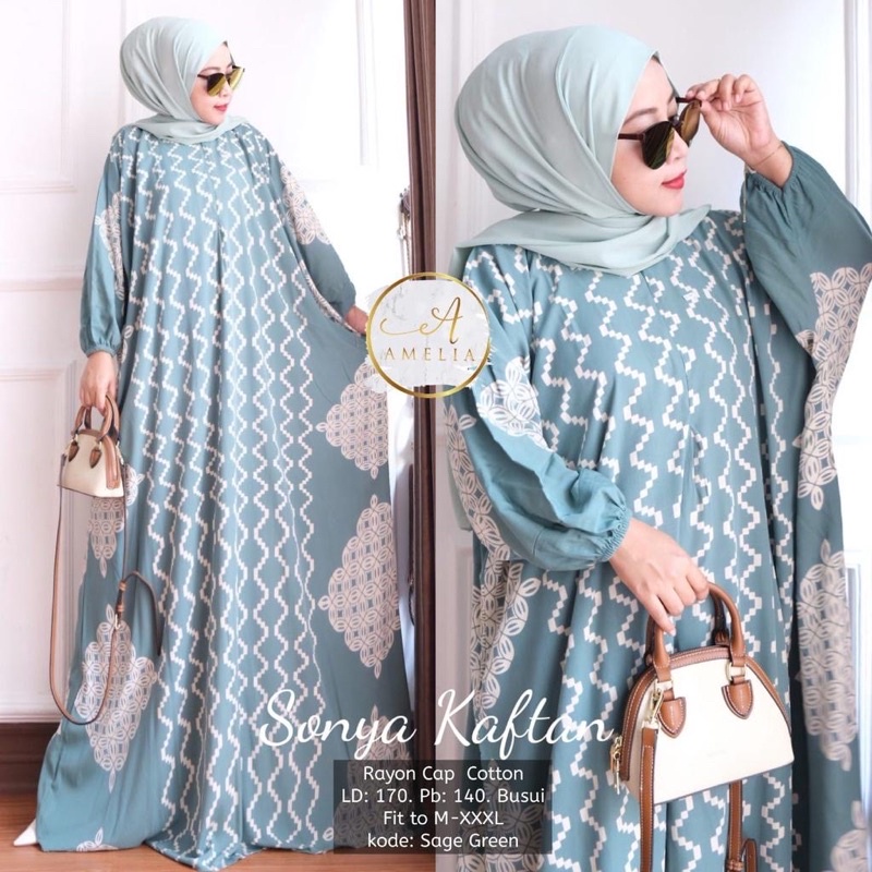 Kaftan Sonya Warna Soft | Abaya Arabia Rayon Premium | Gamis Busui Terbaru