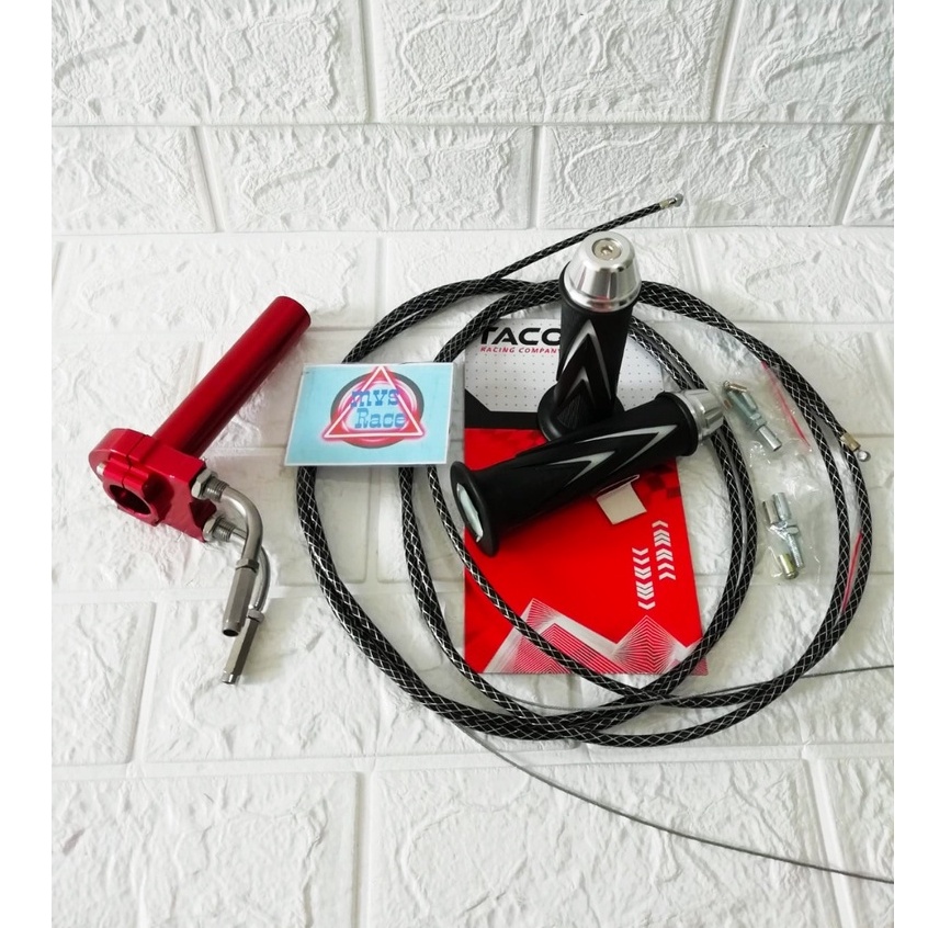 Gas Spontan 2 Kabel + Handgrip Jalu + 2 Kabel Gas Serat = Ninja 250, Beat Esp, Scoopy Esp, Mio J, Mi