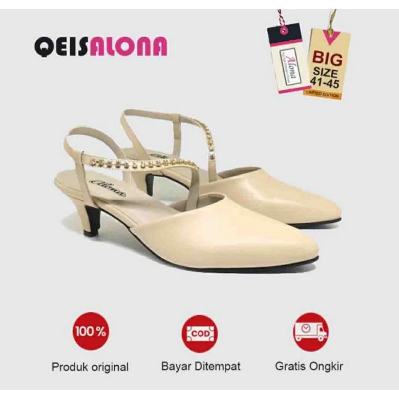 Original, Sandal Flat Wanita Big Size 41-45 / Makazi Sendal Tali Cewek Ukuran JUMBO Cocok Buat Kaki Super Gemuk Krem, Best Seller 42