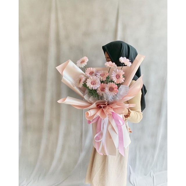 Echiiglo - (PO 1-2hari) Korean style daisy Gerbera bouquet buket bunga mawar artificial kado cowo cewe ultah wedding wisuda anniversary valentine day kelulusan perpisahan hari ibu Premium cewe cowo cewek cowok ulang tahun valentines mothers day hari ibu