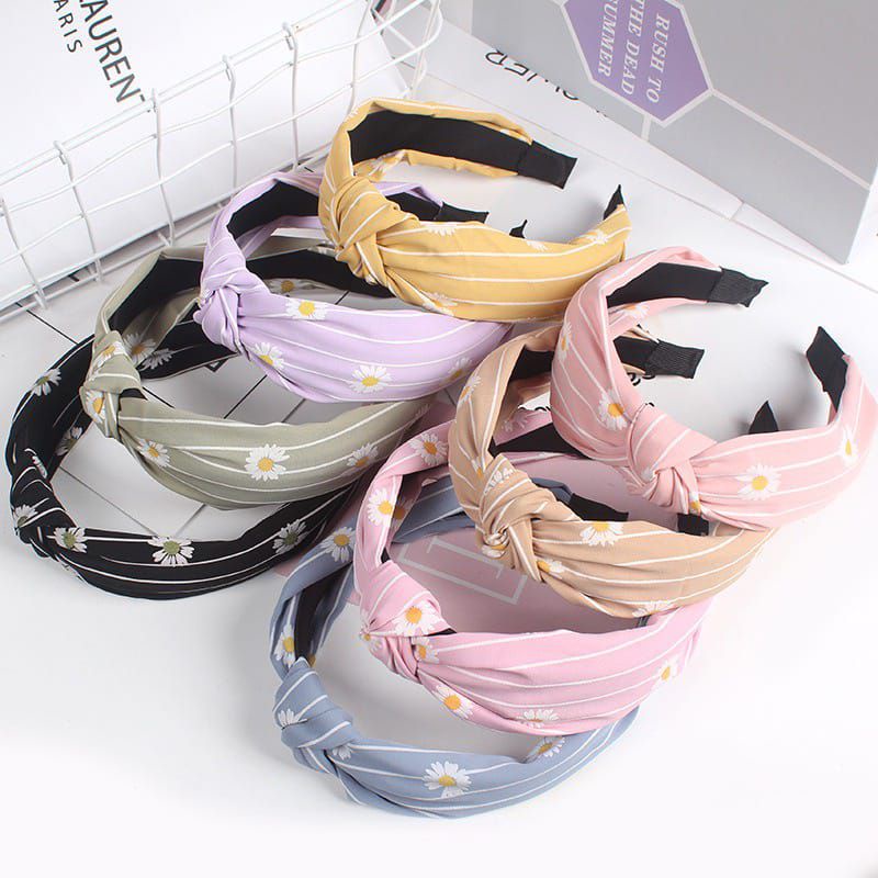 Bando Bandana Wanita Korean Style Motif Bunga Daisy Aksesoris Rambut Wanita Bando Wanita Import Daisy Korea Headband