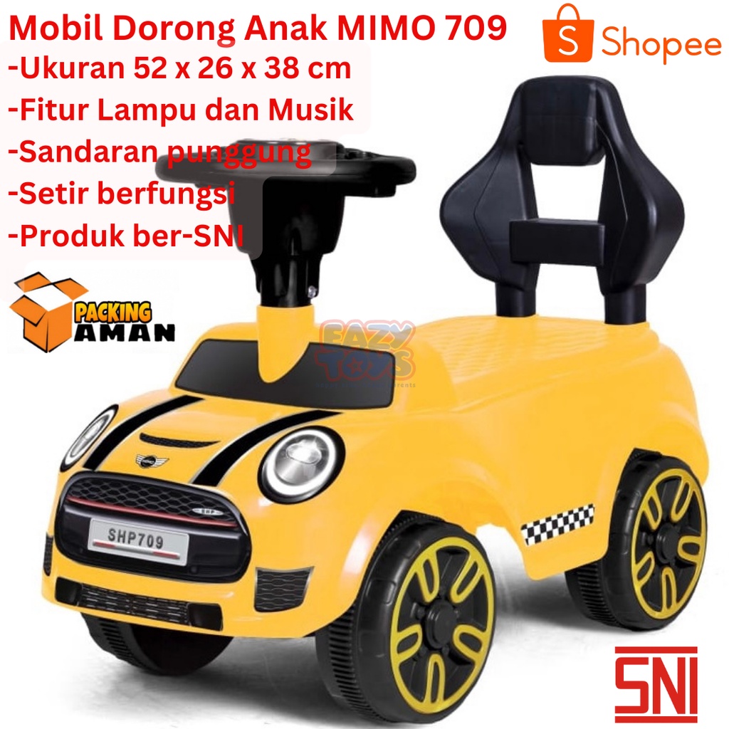 Mobil Anak Bisa Dinaiki Sedan Mini MIMO 709 Mainan Mobil Dorong Anak Fitur Lampu dan Musik