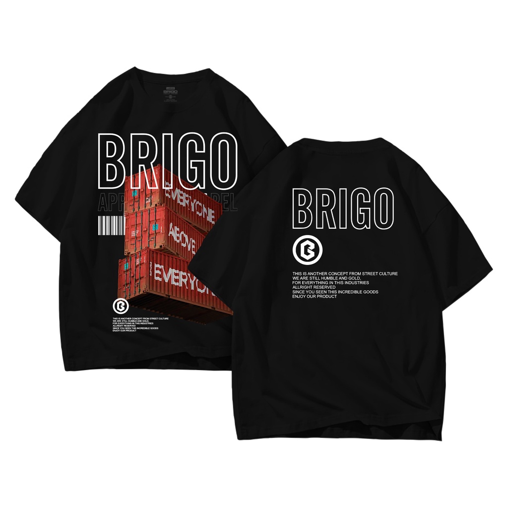 BRIGO Kaos Oversize Container Box II Kaos Oversize Print DTF II Kaos Jumbo Size Pria &amp; Wanita