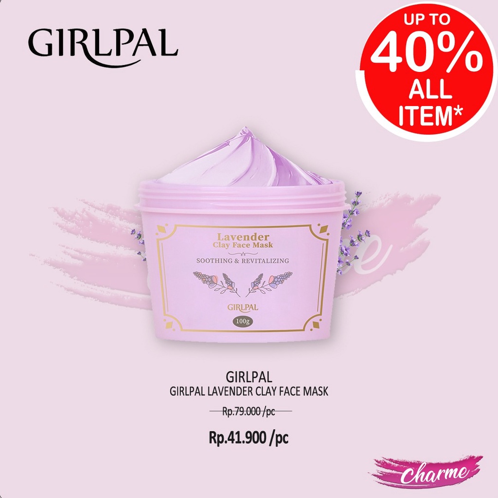 (READY &amp; ORI) Girlpal Clay Face Mask / Masker Wajah Rose Lavender Green Tea BPOM