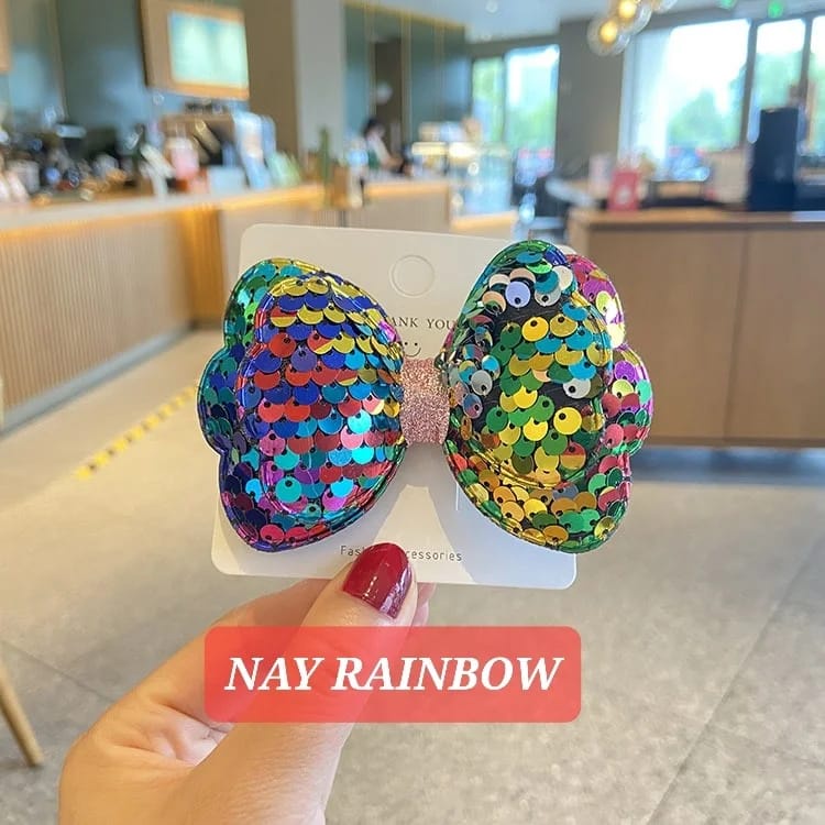 NAY BOW JEPIT PITA RAMBUT ANAK CEWEK AKSESORIS FASHION KOREA IMPORT SEQUIN BLING