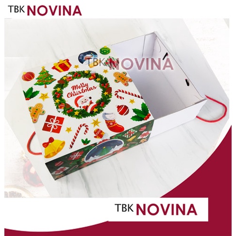 KOTAK KUE NATAL / BOX CAKE NATAL / BOX MERRY CHRISTMAS / KOTAK KUE TART CAKE