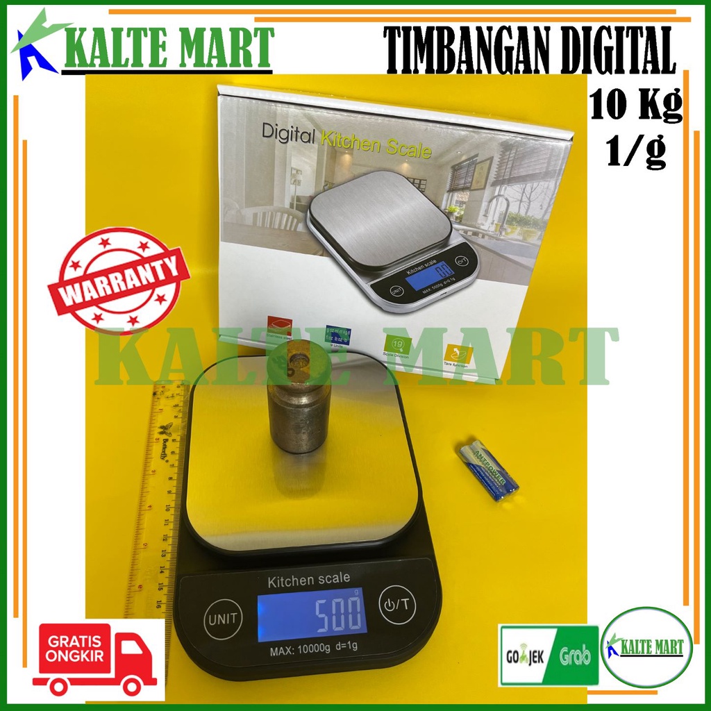 Kitchen Scale Waterproof, Timbangan Digital 10kg Timbangan Tahan Air 10kg/5kg Timbangan Kopi, Kue, Digital 10Kg 1g