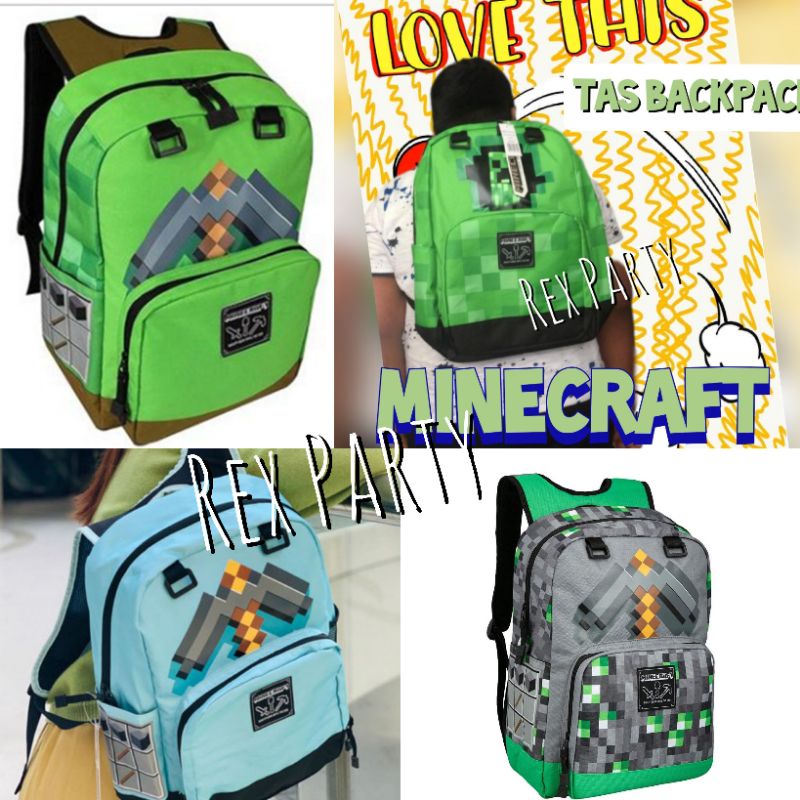 Tas Sekolah Minecraft/ Tas Backpack Minecraft/Tas Ransel Minecraft/Minecraft Bag/Minecraft Backpack/