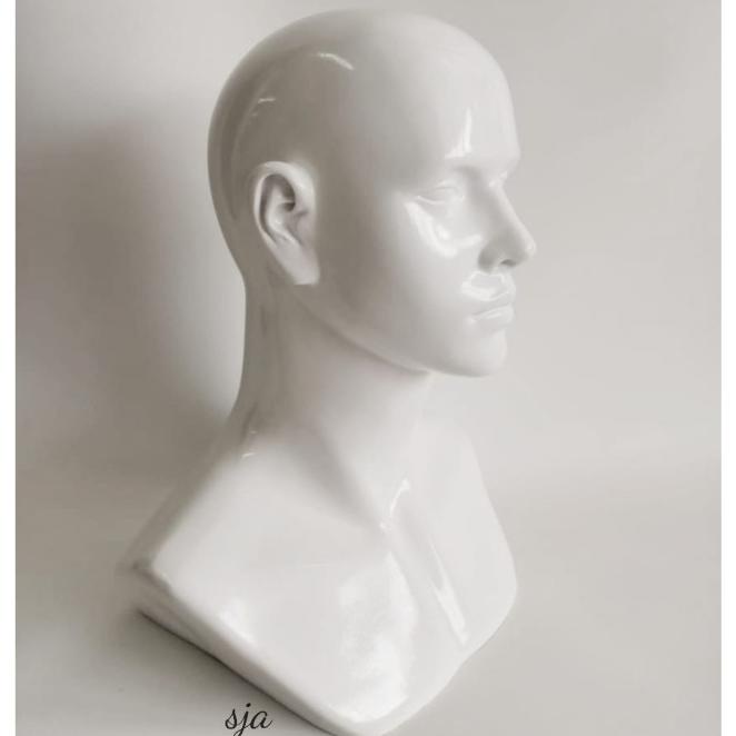 Jual Patung Manekin Kepala Muka Wajah Cowok / Laki2 / Pria , Bahan