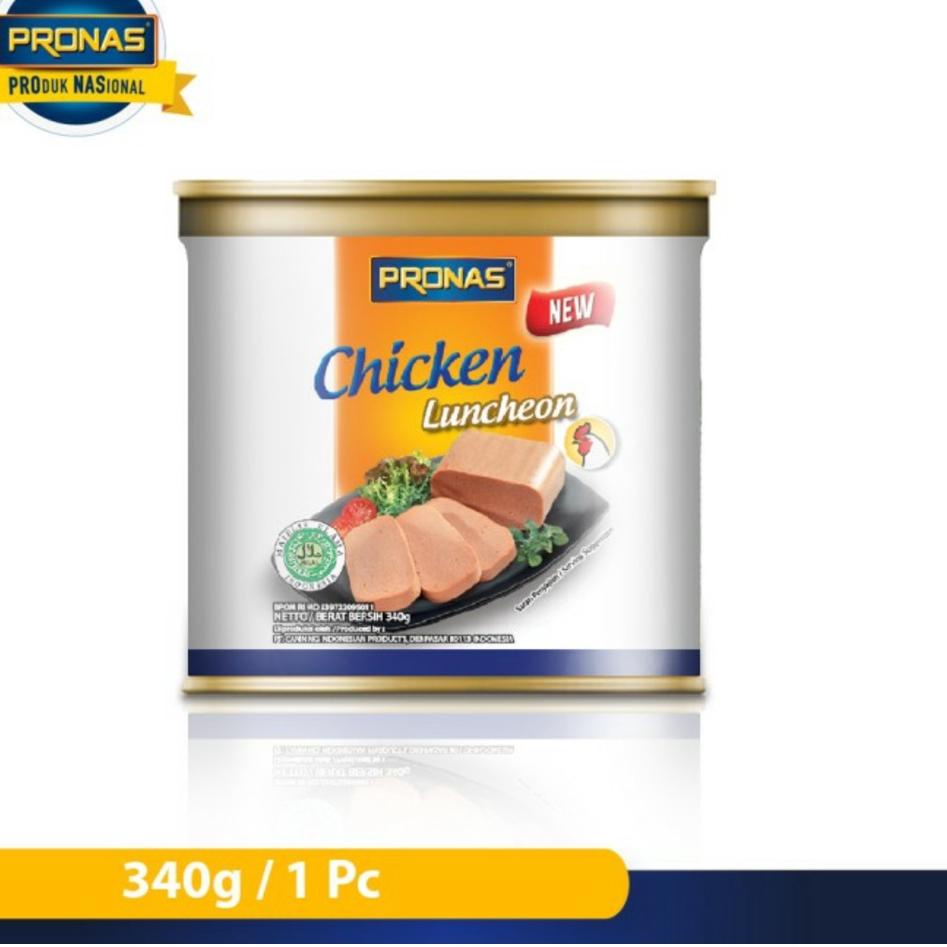 

Hot Sale--Pronas Chicken Luncheon Daging Blok Ayam Serbaguna 340gr Kaleng