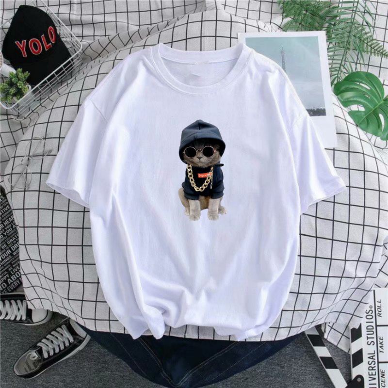 GSC - Kaos Oversize Kucing Hip Hop / T-Shirt Oversize Cotton 24S