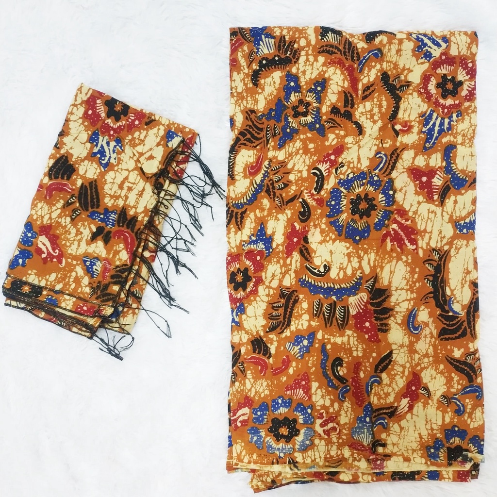 Batik katun paris setelan selendang lebar besar