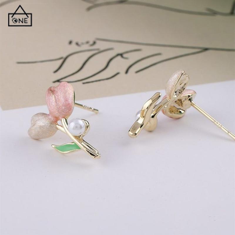 COD❤️Anting S925 Silver Plated Soft Tulip Earrings Female Earrings Asesori-A.one