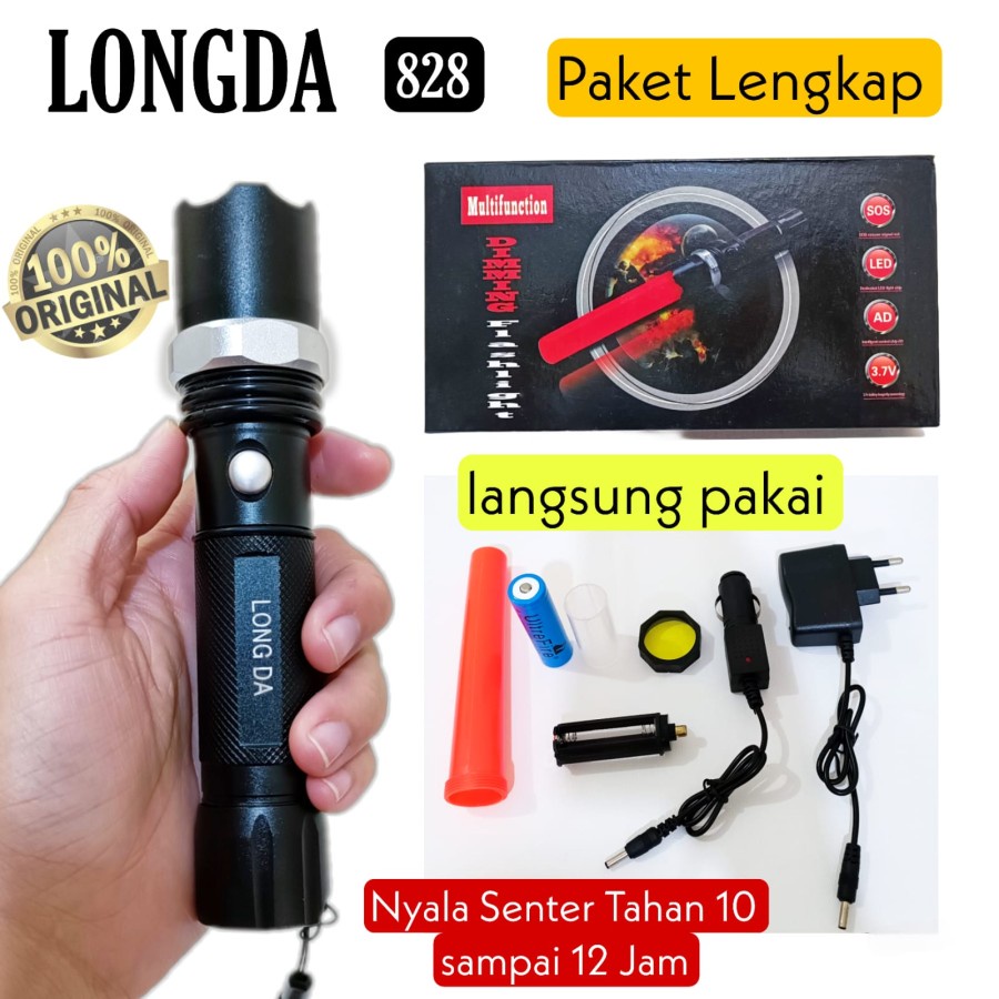SENTER POLICE SENTER LALIN SENTER SWATT SENTER LED TANGAN LONGDA 828