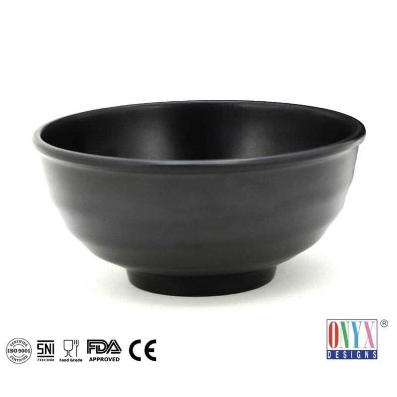 Mangkok Sup/ Nasi/ Kuah MELAMIN ONYX 4.5, 6.5 dan 7.5 inch HITAM / JAPANESE BOWL MELAMINE