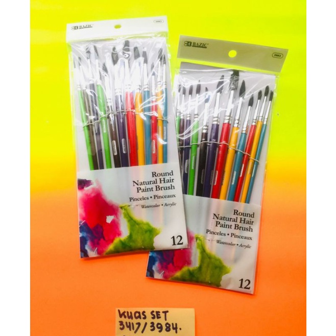 

Bazic Kuas Cat 3417/3984 Isi12PC/Kuas 12 Ukuran
