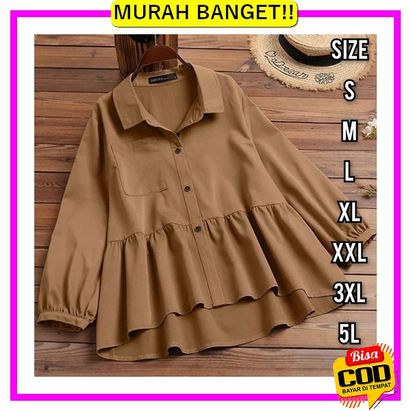 Ktn 86294 - Atasan Blouse Wanita Katun Import Lengan Pendek Korea Xc12 Doney Blouse - Size S M L Xl 