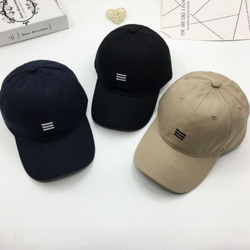 Topi Baseball Korea Garis Tiga 3 Pria Wanita Premium dan Pertalite