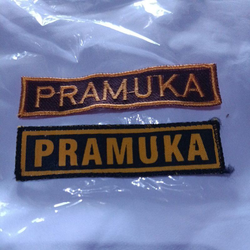 PRIN/BORDIR/PRAMUKA/TULISAN PRAMUKA PRIN/SABLON/ATRIBUT PRAMUKA/LAMBANG PRAMUKA/BED PRAMUKA