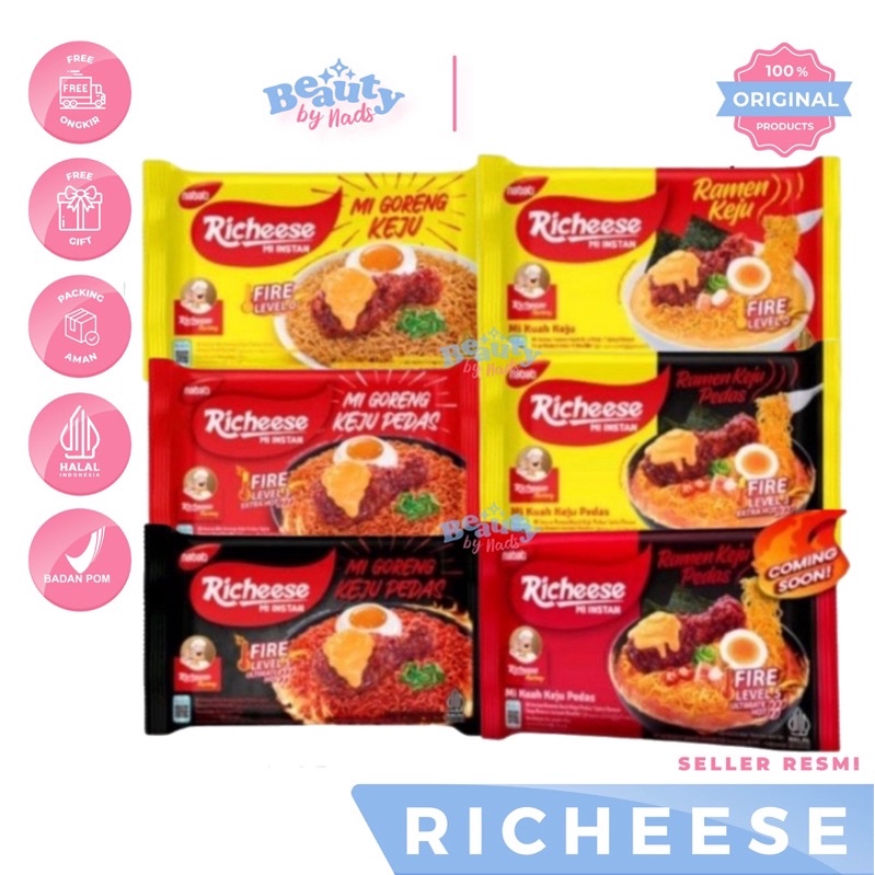 

[READY] MIE INSTAN MI INSTAN GORENG KUAH RAMEN BY RICHEESE FACTORY LEVEL 0 - 3 - 5 MIE GORENG RASA KEJU VIRAL MI RICHEESE RICIS RICHEEZE MIE KEJU NABATI MI RICHEESE KEJU PEDAS FIRE LEVEL 0 LEVEL 3 5