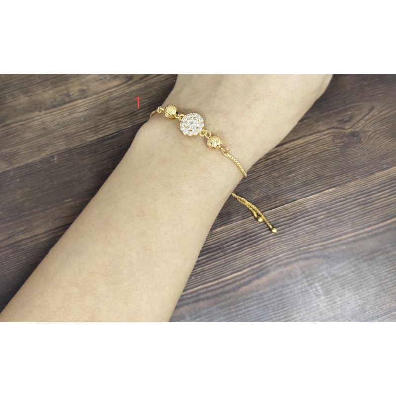 Fifi Fashion Gelang Serut Fashion Model Perhiasan Lapis Emas 18K G0010