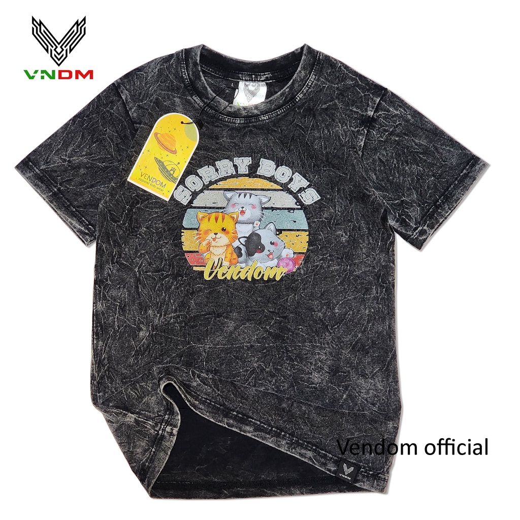 Vendom Kids Baju Kaos Anak Washet Laki Laki / Perempuan Unisex Umur 1-12 Tahun Bahan Cotton 30S