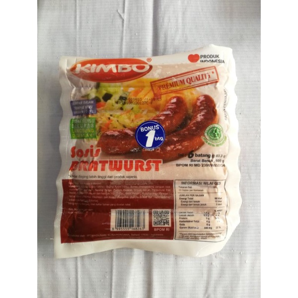 

Kimbo fratwurst jumbo 500g sosis sapi isi 7s