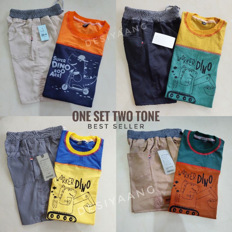 Setelan Anak Laki Laki Atasan OBLONG Dan CELANA ANAK Chinos Size M Usia 1 2 3 4 5  6 7  8