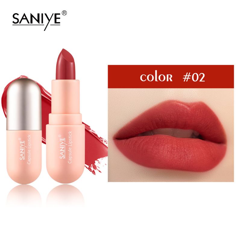 [ 100%  ORIGINAL &amp; READY ]BPOM SANIYE LIP TINT MINI MATTE CAPSULE SHAPE LIQUID LIPSTIK - WARNA NATURAL &amp; MUDAH DIGUNAKAN