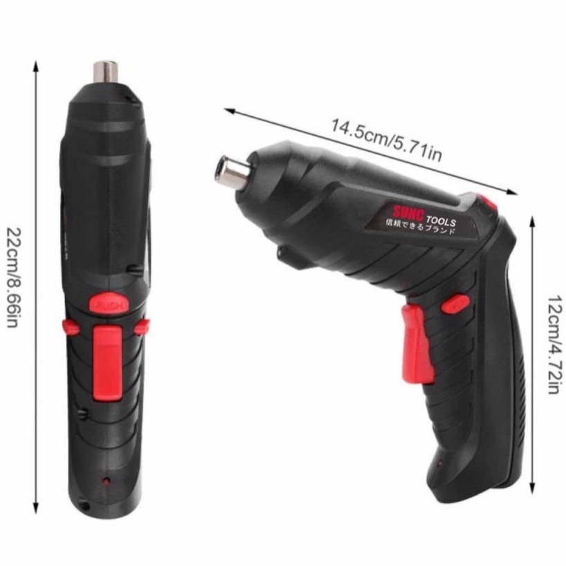 SUNC 3.6 CORDLESS SCREWDRIVER BOR OBENG KECIL BATERAI USB