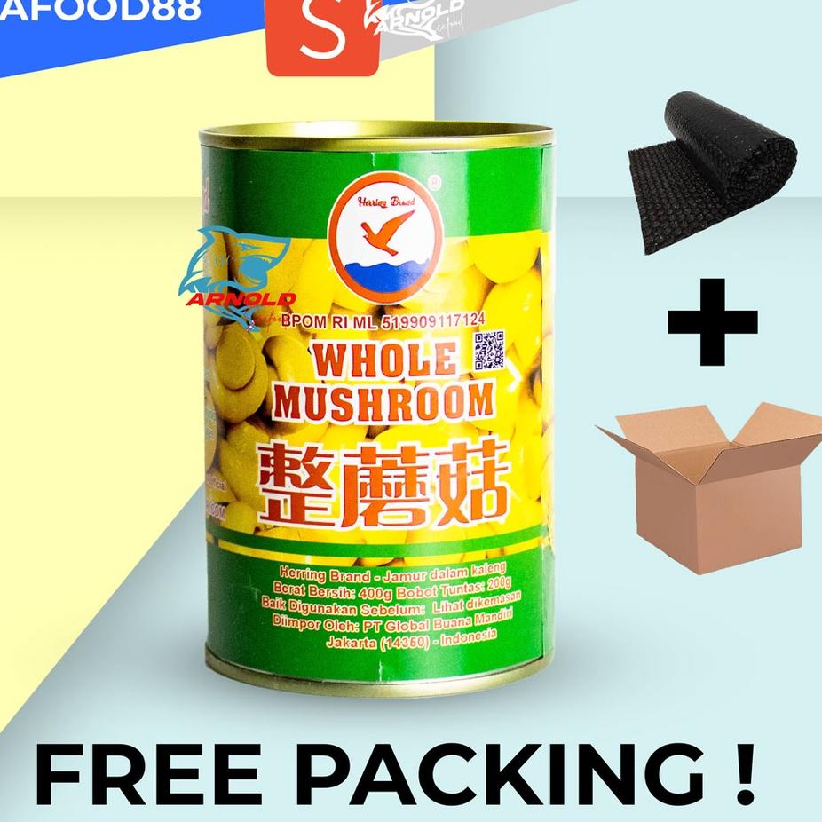 

Limited--Herring Brand Whole Mushroom / Jamur Kancing Kaleng 400 gram