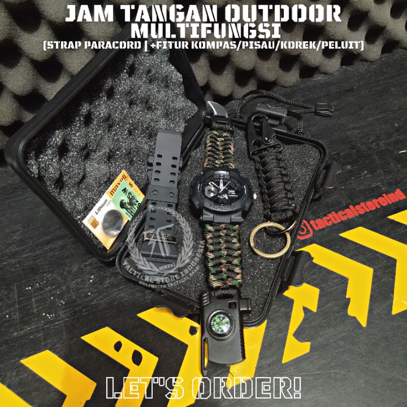 Jam Tangan Paracord Custom - Jam Tangan Tactical Outdoor Survival TSI SERIES #05