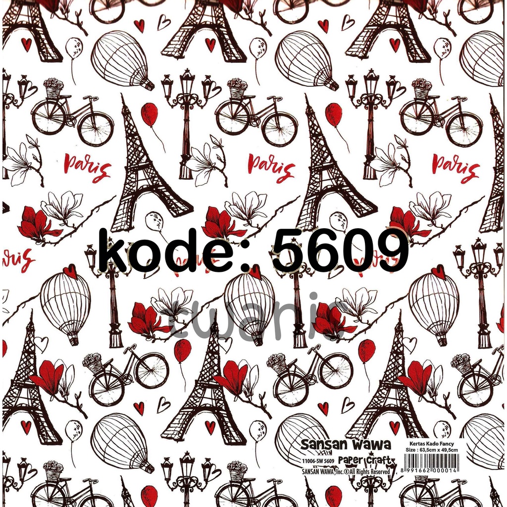 

Kertas Kado Vintage Paris SANWA kode 5609 isi 25 lembar bisa campur motif lain