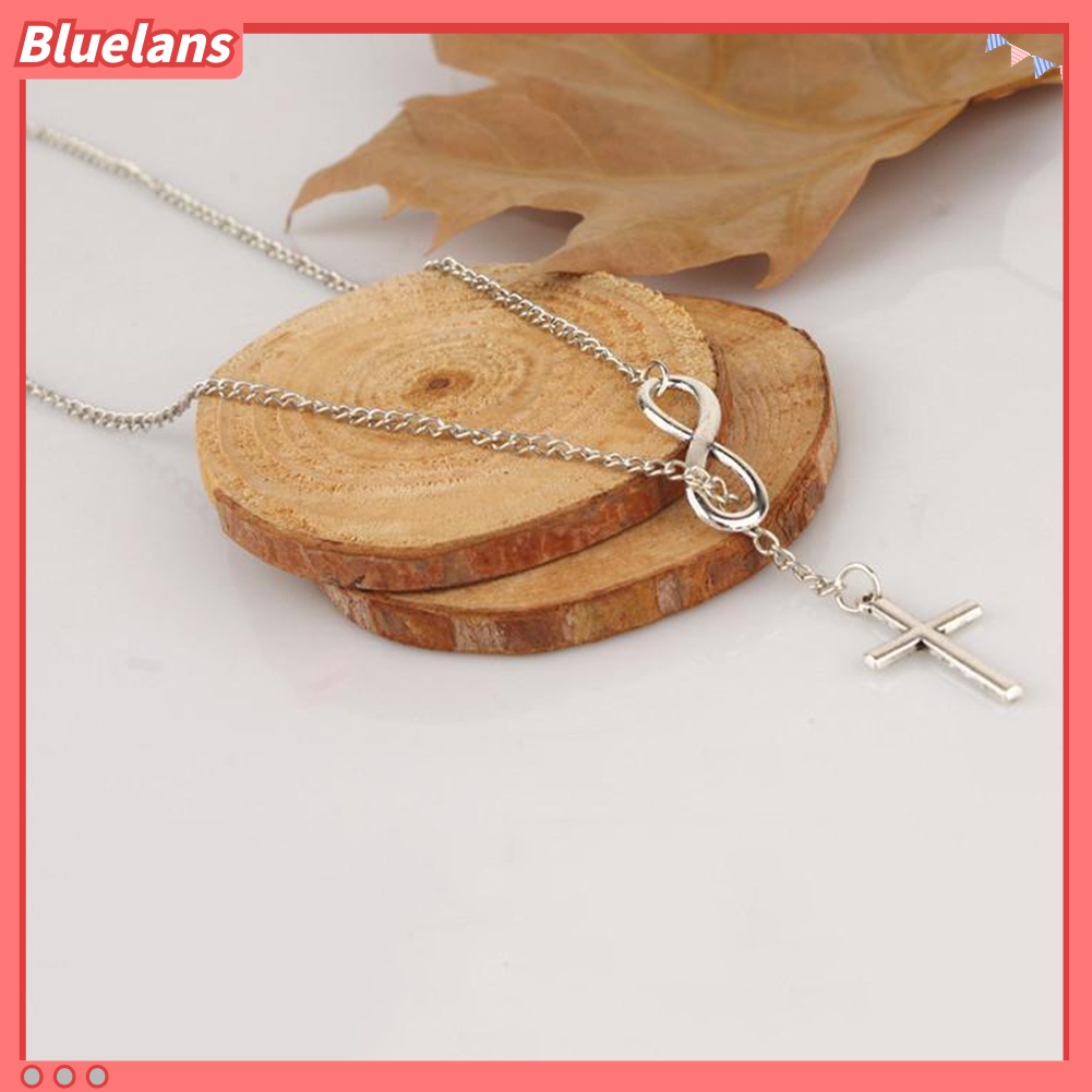 Bluelans Fashion Infinity Cross Pendant Metal Women Lady Chain Necklace Jewelry Gift