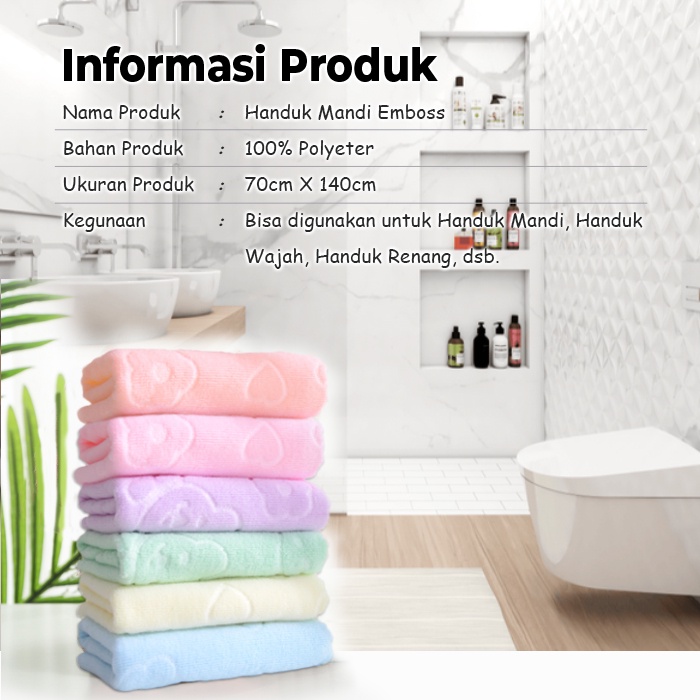 Handuk Mandi Anak Ukuran 70cm X 140cm High Quality Daya Serap Tinggi (100% MICROFIBER) Handuk Mandi Hotel Handuk Mandi Polos Praktis H9