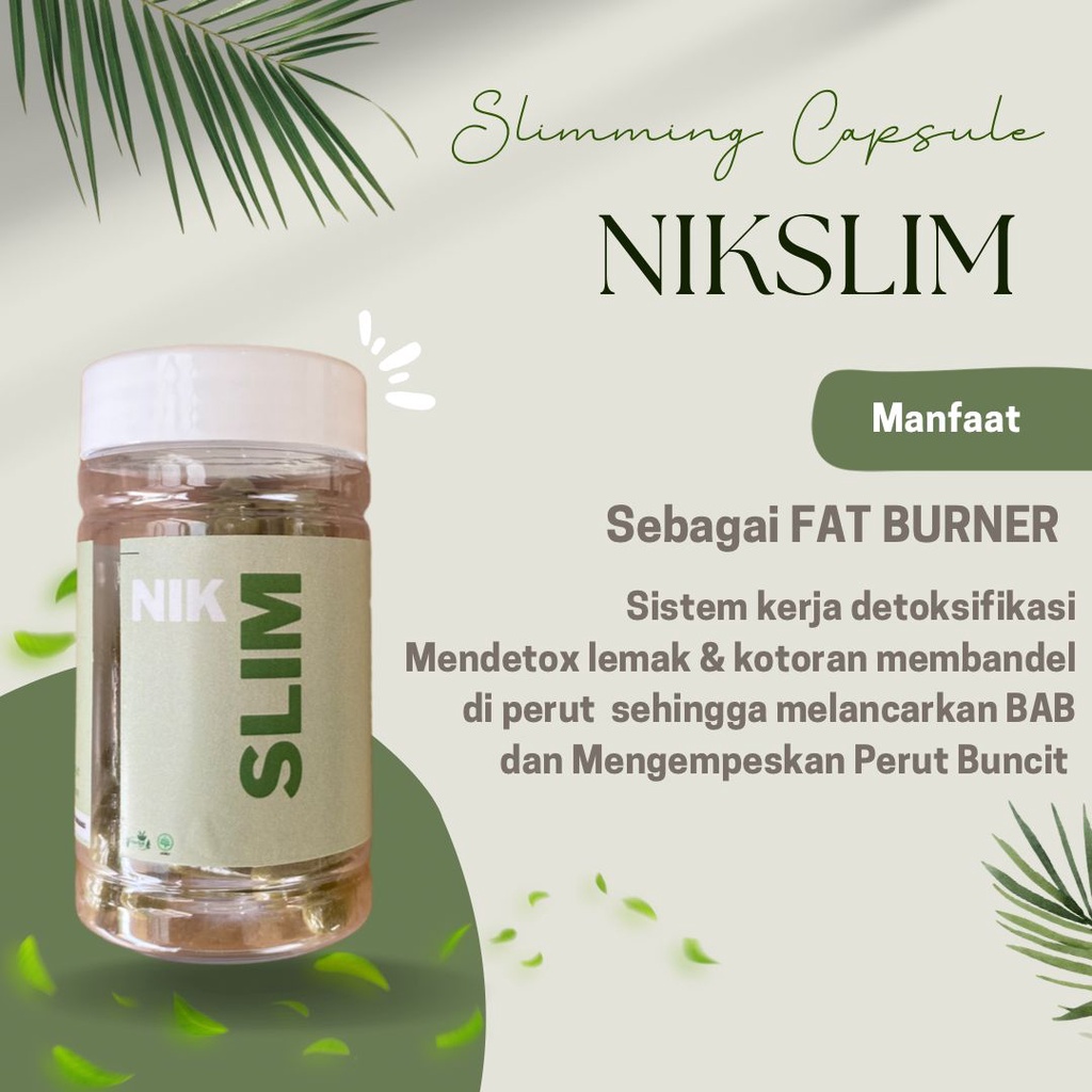 Obat Diet Ampuh Pelangsing Perut Buncit NIKSLIM Isi 30 KAPSUL Penurun Berat Badan Herbal