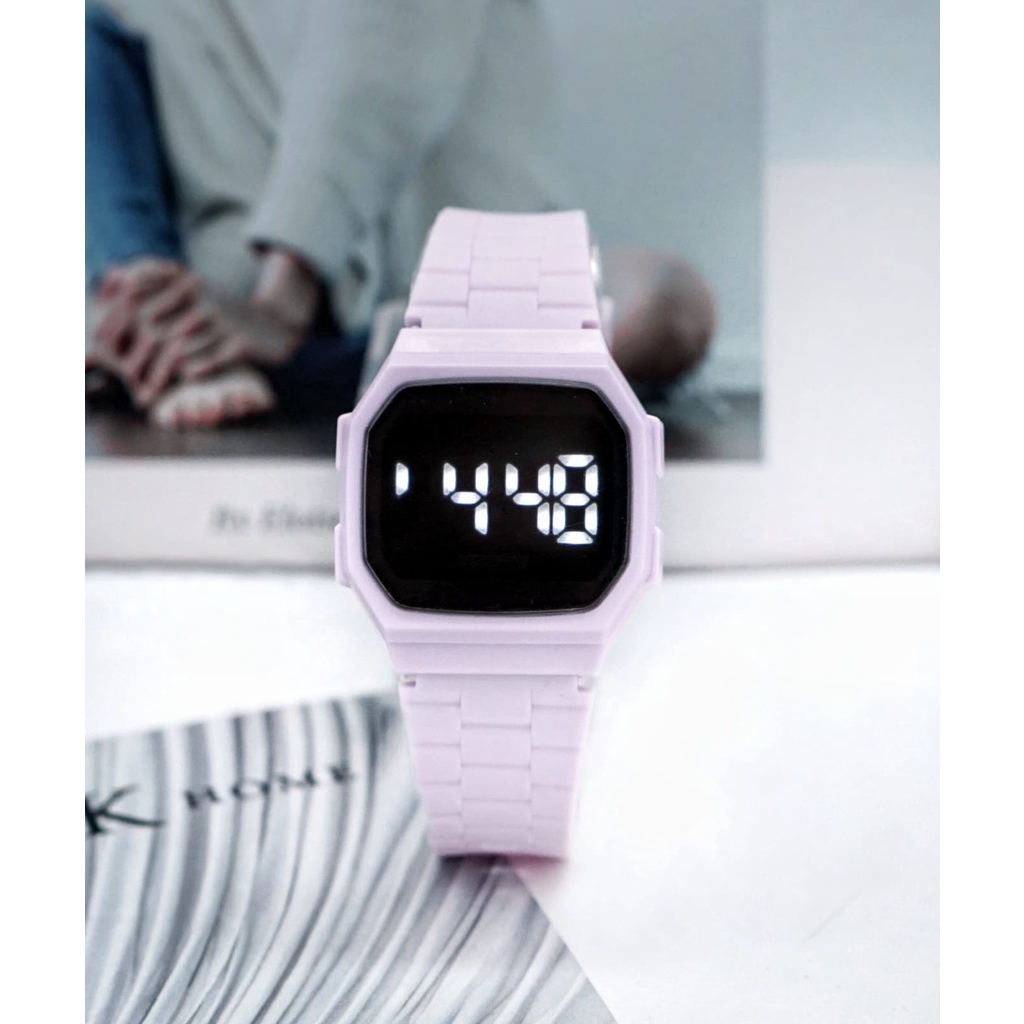 [DGS] Jam Tangan Cermin Persegi Wanita / Pria LED Digital Student Couple Trend Elektronik Led Sport Ins Luminous Korea Watches RM047