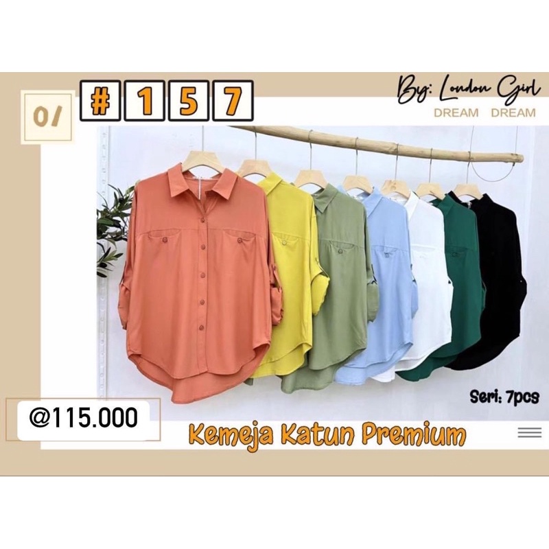 Kemeja Katun Premium London Girl kode #157