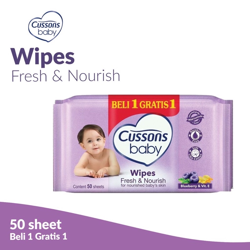 Tissue Basah Cussons 50+50 Sheets