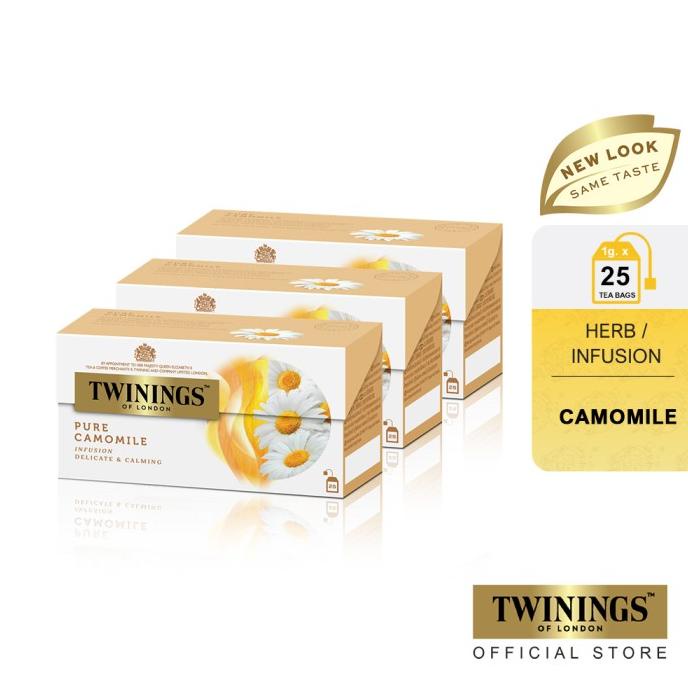 

[COD] Twinings Paket Bundle Set 3 Teh Celup Pure Camomile 25x1gr [COD]