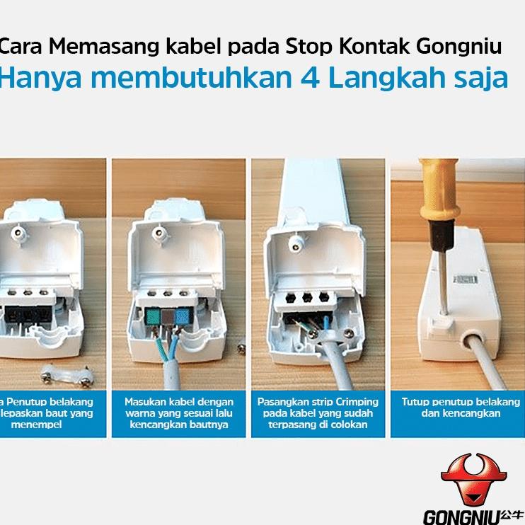 Tren Terbaru GONGNIU Stop Kontak 4000Watt 3 Lubang Kabel Pasang Sendiri Tahan Panas Bahan Tembaga Pr